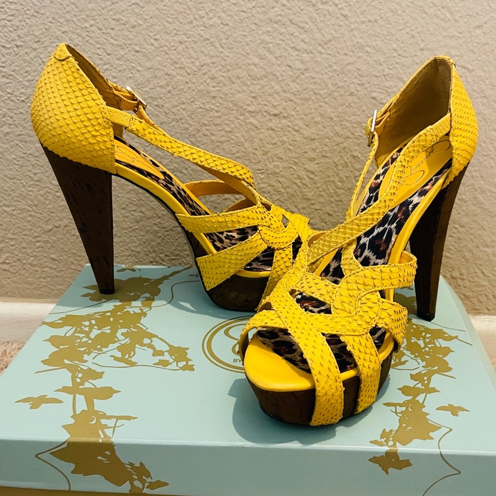 Yellow heels by Jessica Simpson